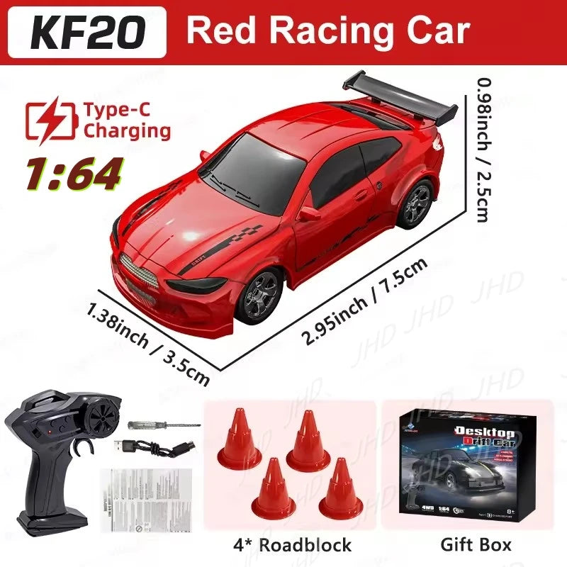 JHD 1:64 KF20 Four-Wheel Remote-Controlled Drift Car KF20 Car Red