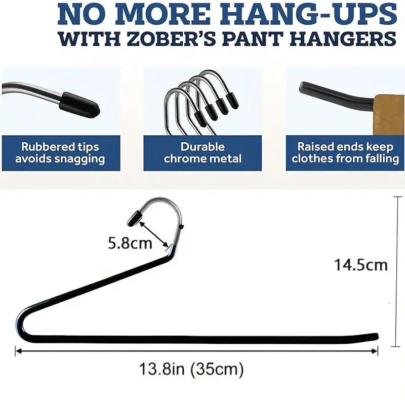 20/10Pcs Metal Z-Shaped Pants Hanger Non-Slip Durable Clothes Hanger Multi-functional Wardrobe Jean Hanger Home Pant Organizer by InterCyprus Trading Ltd
