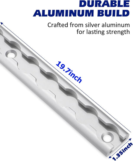 Durable 19.7" Aluminum L Track Rail with Stainless Steel Studs &amp; End Caps for Secure Tie-Downs