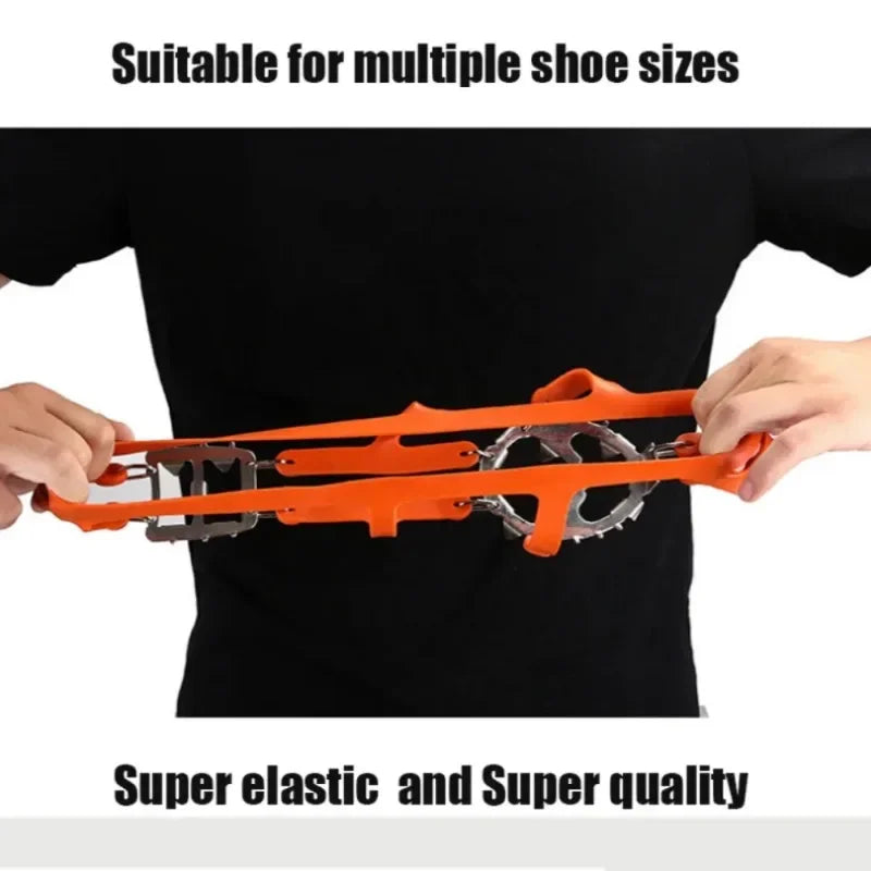 Professional Climbing Crampons with 18 Steel Teeth for Ultimate Ice Grip
