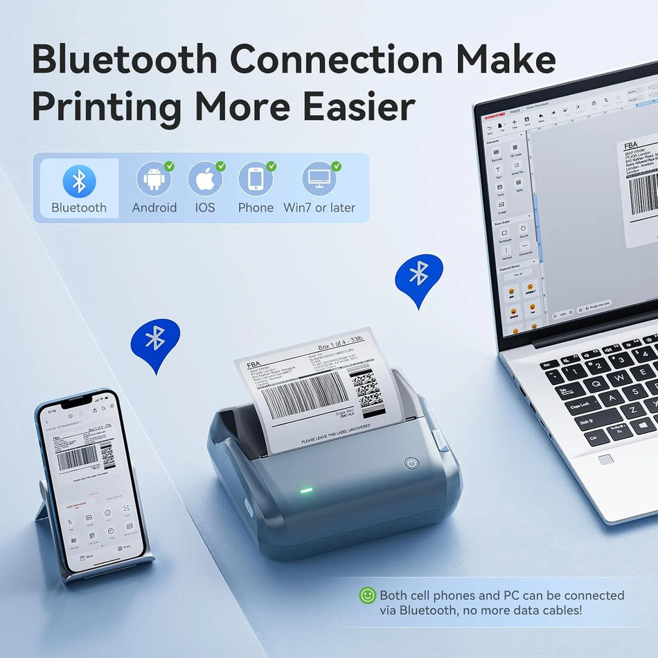 4-palčni Bluetooth termični tiskalnik etiket za pošiljanje paketov, NIIMBOT B4