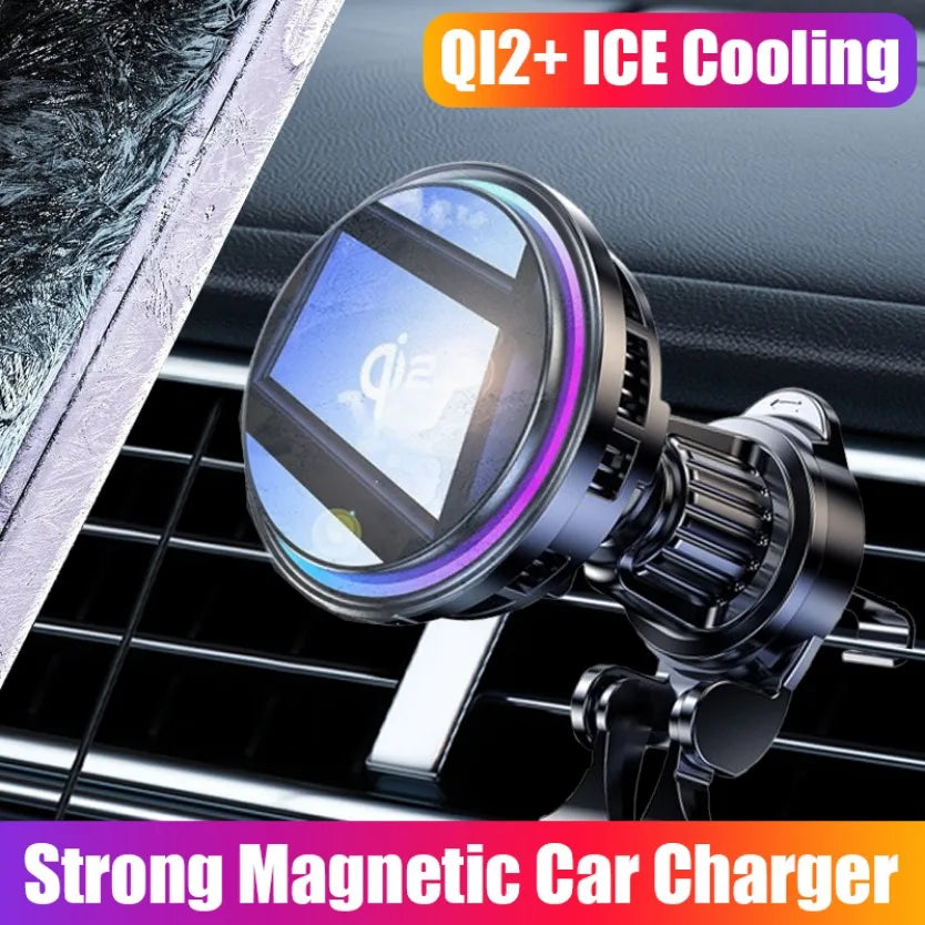 Iphone Magsafe Radiator Car Wireless Charger Magnetic QI2 Ice Cooling RGB Fast Charging ...