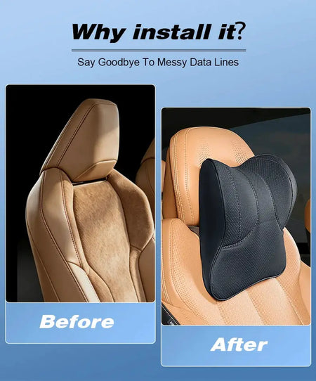 Vtear Universal Car Neck Support Pillow Memory Foam Headrest Cushion Slow Rebound PU Perforated Breathable Interior Accessories by InterCyprus Trading Ltd