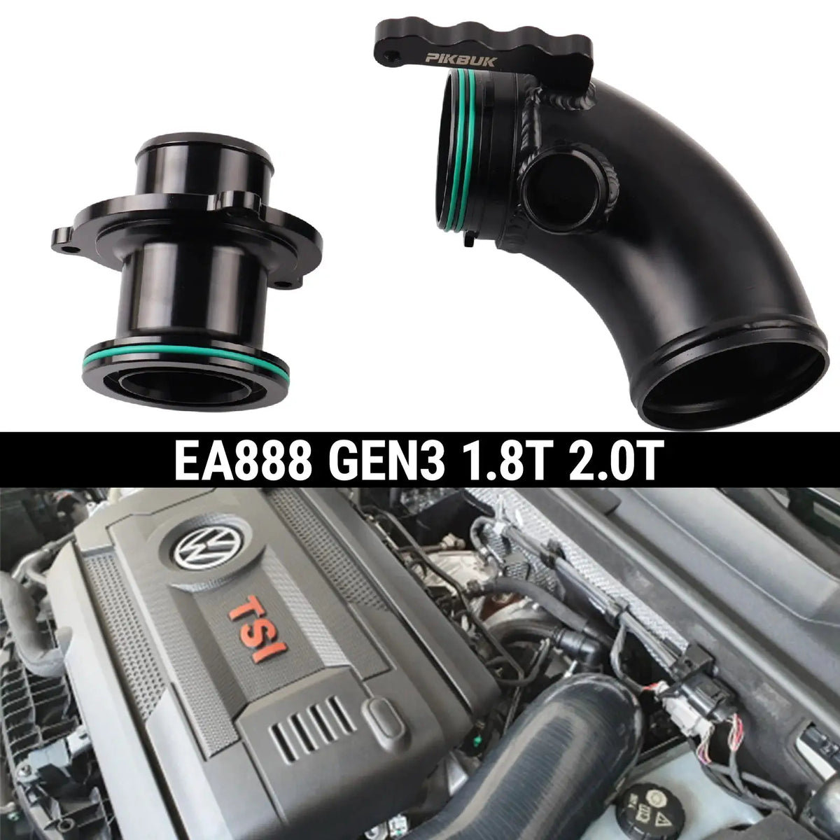 PIKBUK Car Turbo Inlet Outlet Upgrade Pipes Intake Tubes Turbo Muffler Delete For Golf 7 Audi A3 EA888 Gen3 by InterCyprus Trading Ltd