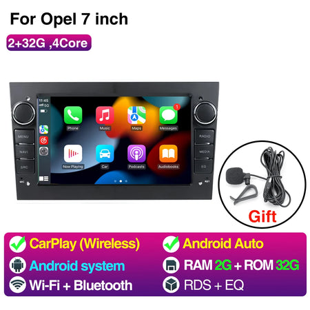 AKAMATE Car Radio Opel Astra Vectra - Wireless CarPlay 2 32 Black
