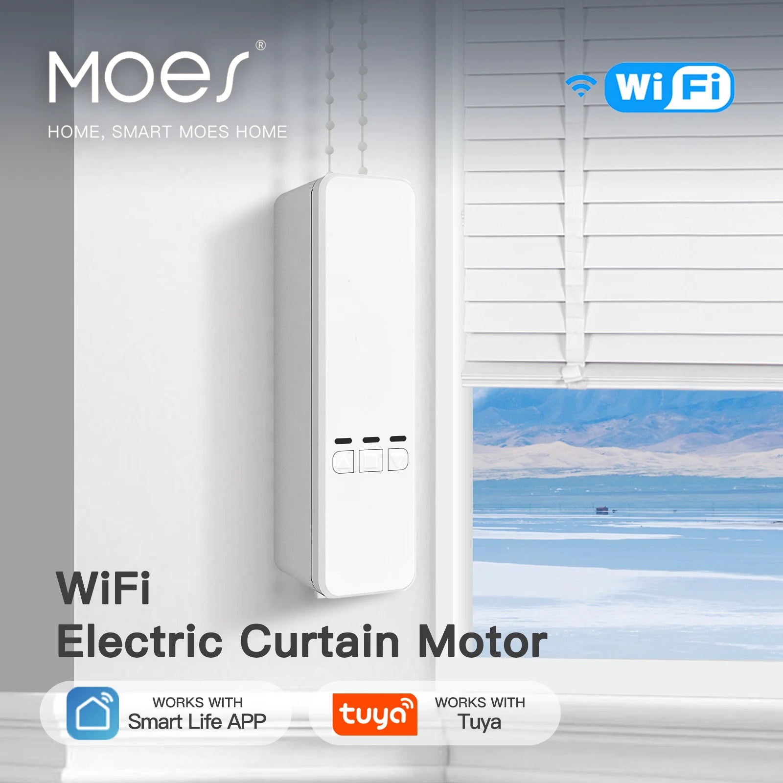 MOES Smart WiFi Motorised Chain Roller Blinds with Remote Control