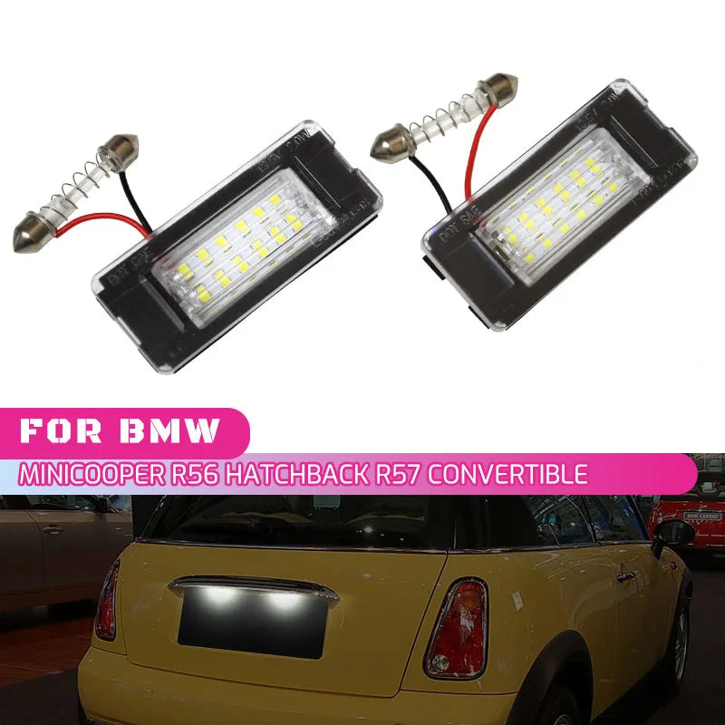 Ryški Balta 12V LED Licencijos Plokštelės Šviesa Mini Cooper