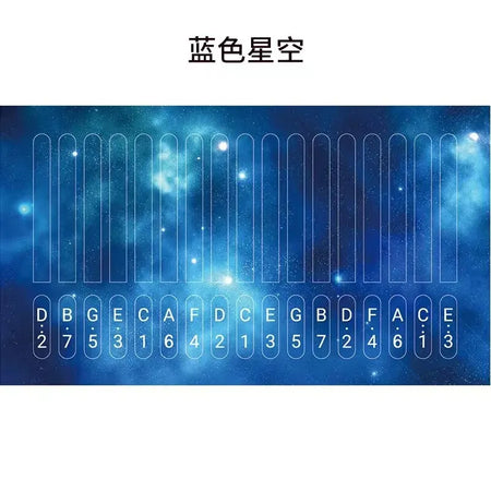 Miwayer 17 Keys Scale Kalimba Sticker &ndash; Easy Learning Tool Blue starry sky