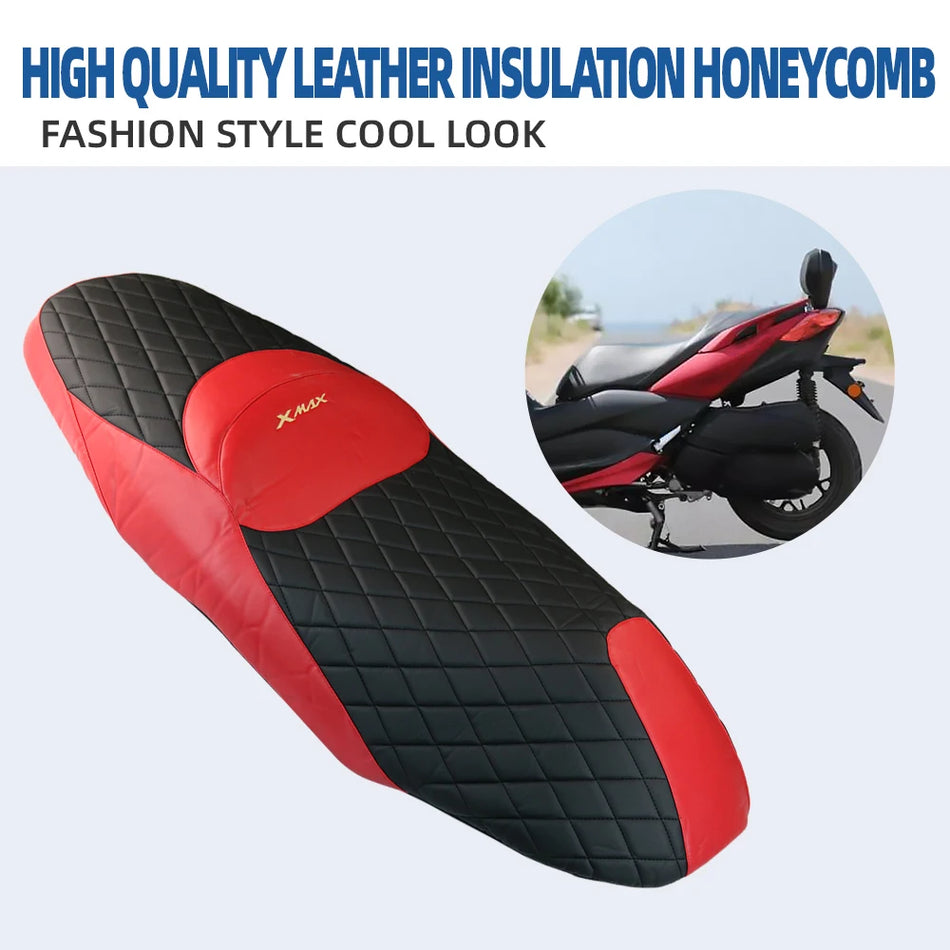 Yamaha XMAX300 XMAX250 Pokrowiec na poduszkę siedzenia z pogrubioną pianką i skórzaną osłoną