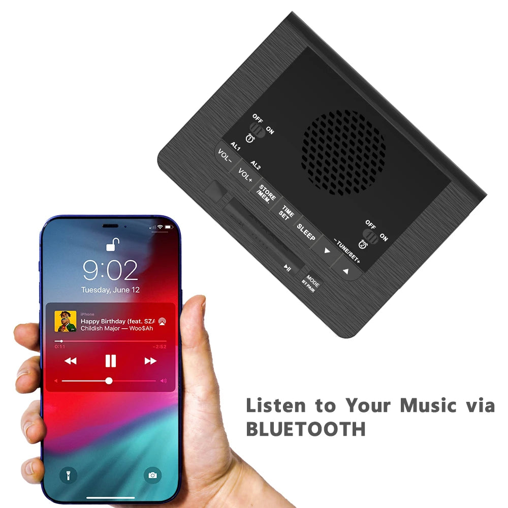 iTOMA Alarm Clock &ndash; Dual Alarm with FM Radio and LED Display