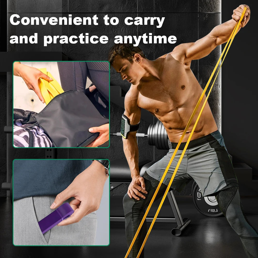5-120lbs Fitness Resistance Bands for Boxing, Agility Training, Yoga, Pilates, Home Gym