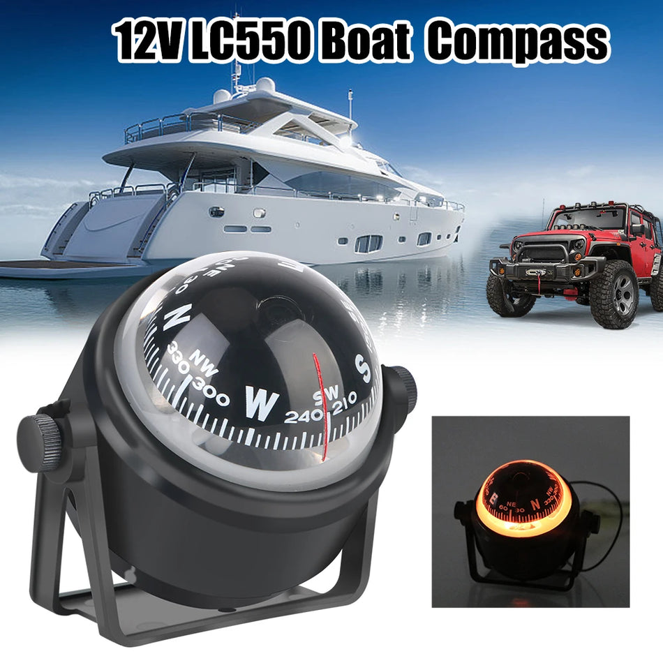 LC550 Nautical Compass - 360 Degree Rotating LED Light