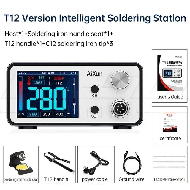 AIXUN T3A T3B Intelligent Soldering Station &ndash; Smart Rework T3A T12 Set 220V