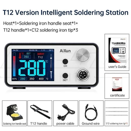 AIXUN T3A T3B Intelligent Soldering Station &ndash; Smart Rework T3A T12 Set 220V