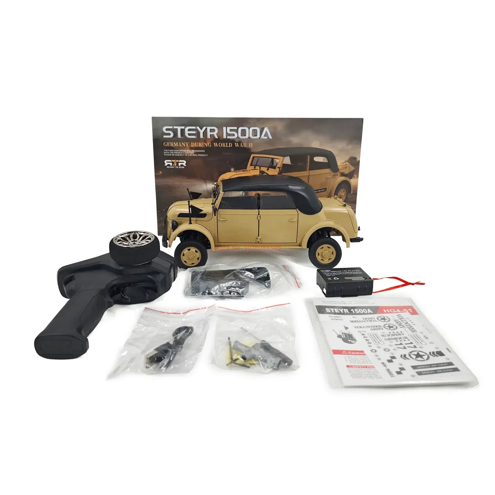 1/18 Remote Control German Command Car - Anti-Fall Simulation Vehicle standard yellow