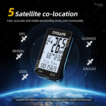 CYCLAMI BKV-310 &ndash; IPX7 Waterproof GPS Bicycle Computer