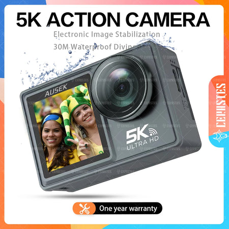CERASTES 5K WiFi Action Camera &ndash; Dual Screen 170 Degree Wide Angle