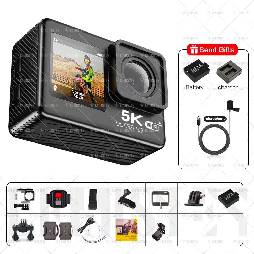 CERASTES Action Camera &ndash; 5K Ultra High Definition with Anti-Shake AT-M60- C / 0G