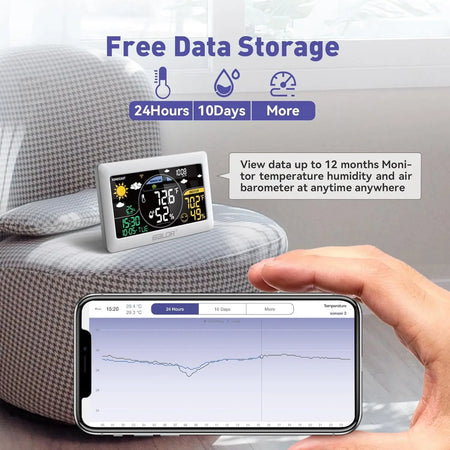 BALDR WiFi Weather Station with App-Controlled Indoor/Outdoor Monitoring