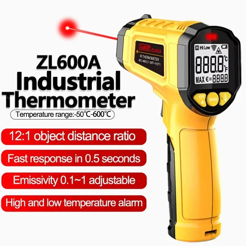 Digital Infrared Non Contact Laser Thermometer Gun 600C