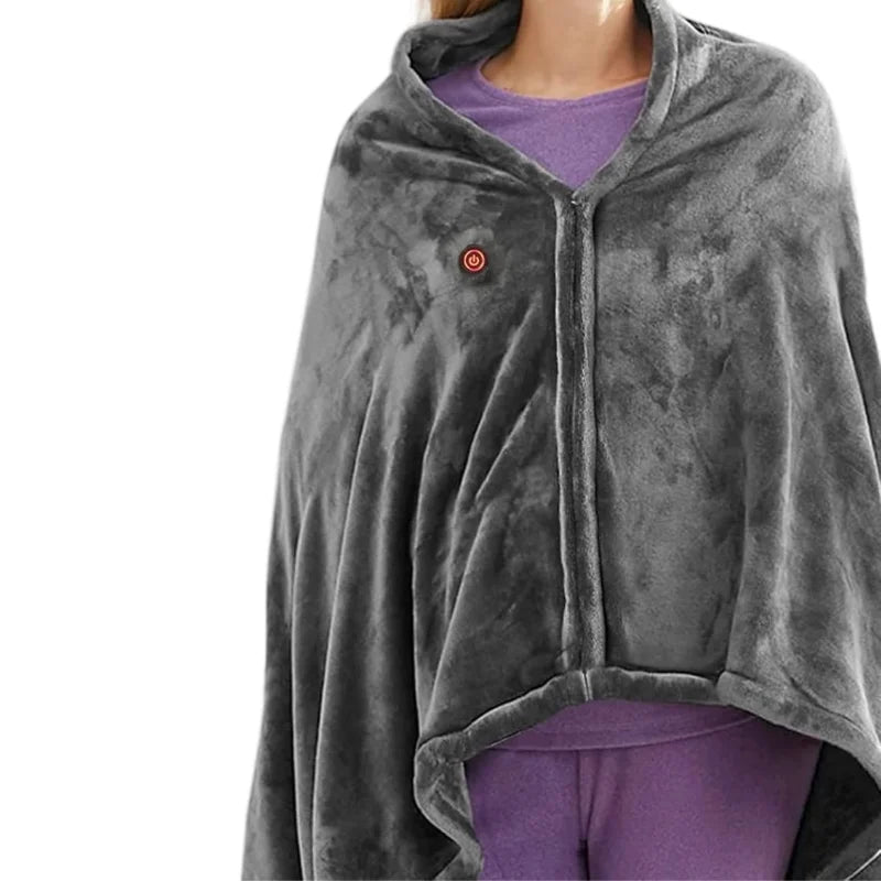 Wearable Electric Heated Blanket &ndash; Adjustable Temperature grey
