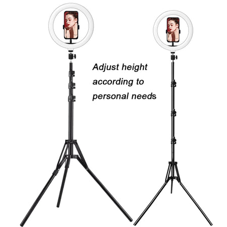 LEAFILLIGHT LED Ring Light with Tripod Stand &amp; Phone Holder for Selfies and Videos