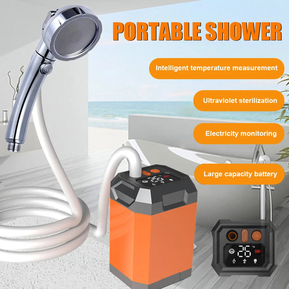 Doccia Portatile da Esterno con Display della Temperatura 5400mAh