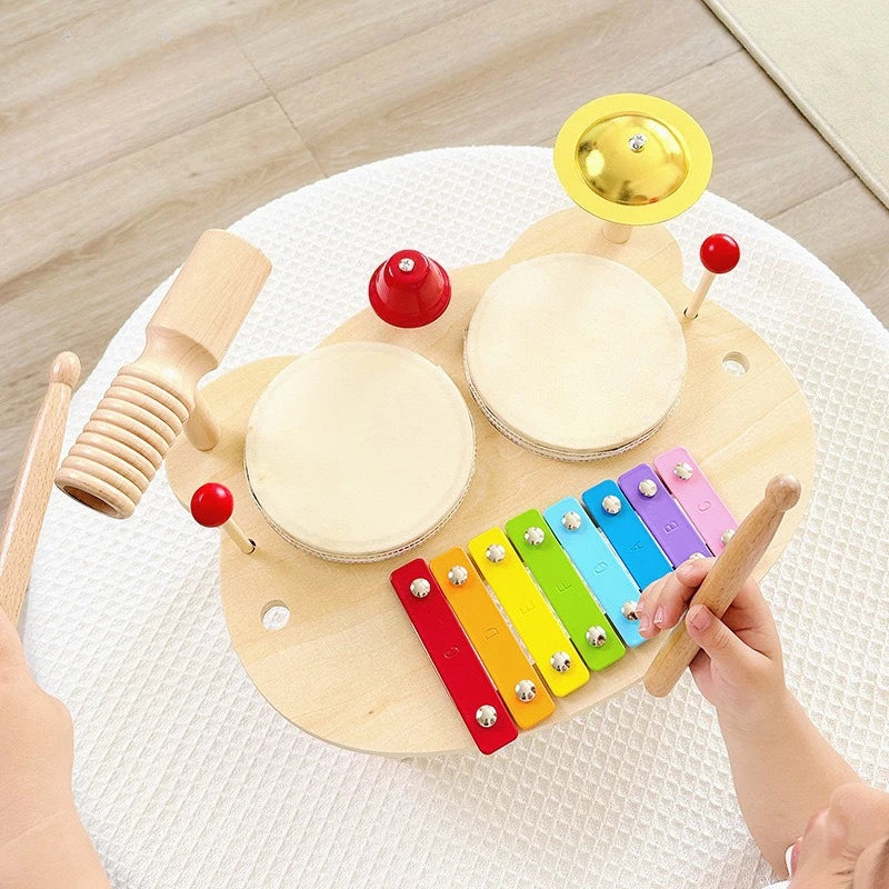 Wooden Xylophone Drum Aeolian Bells Set &ndash; Educational Toy D