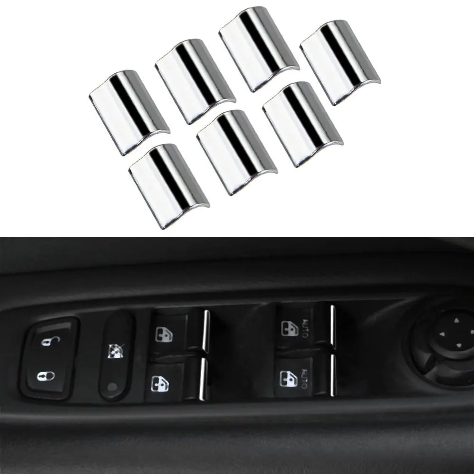 Chrome Window Lift Switch Button Trim Sticker for Jeep Renegade and Compass (2015-2021)