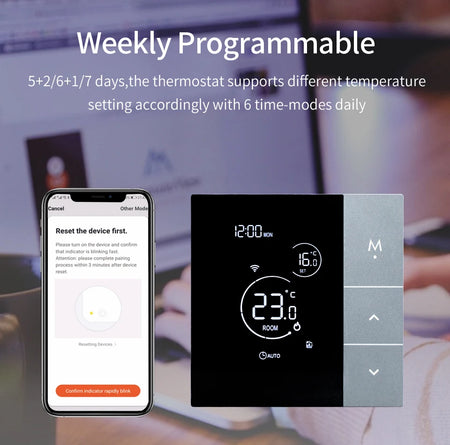 YJ508 Smart WiFi Touchscreen Thermostat with Voice Control