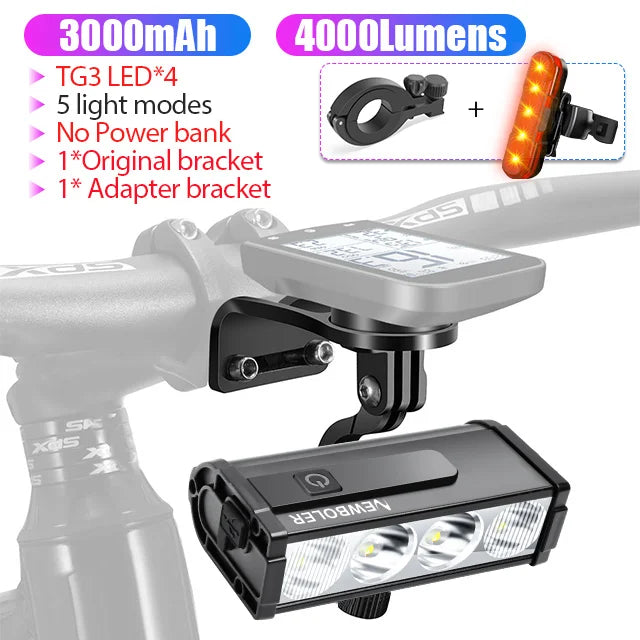 NEWBOLER 10000 Lumen Front Bicycle Light with USB Charging and Waterproof Design LIG013-305-052