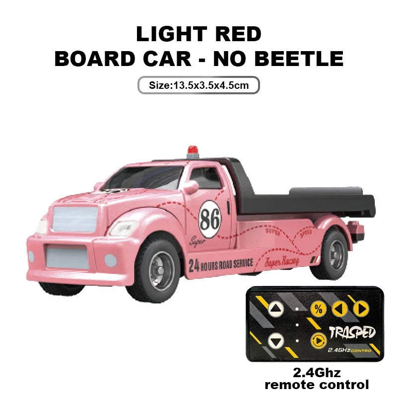 RC Car Pickup Truck One Sixty Fourth &ndash; High Speed Racing 185 Light red