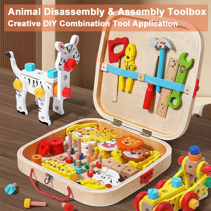 Animal Building Toolbox &ndash; Creative Wooden Toy Set For Kids
