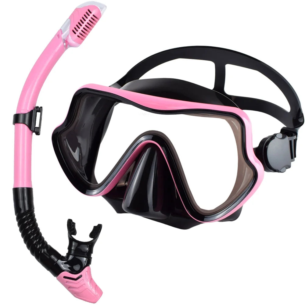 Professional Panoramic Snorkeling Gear Set for Adults | JoyMaySun BlackPink