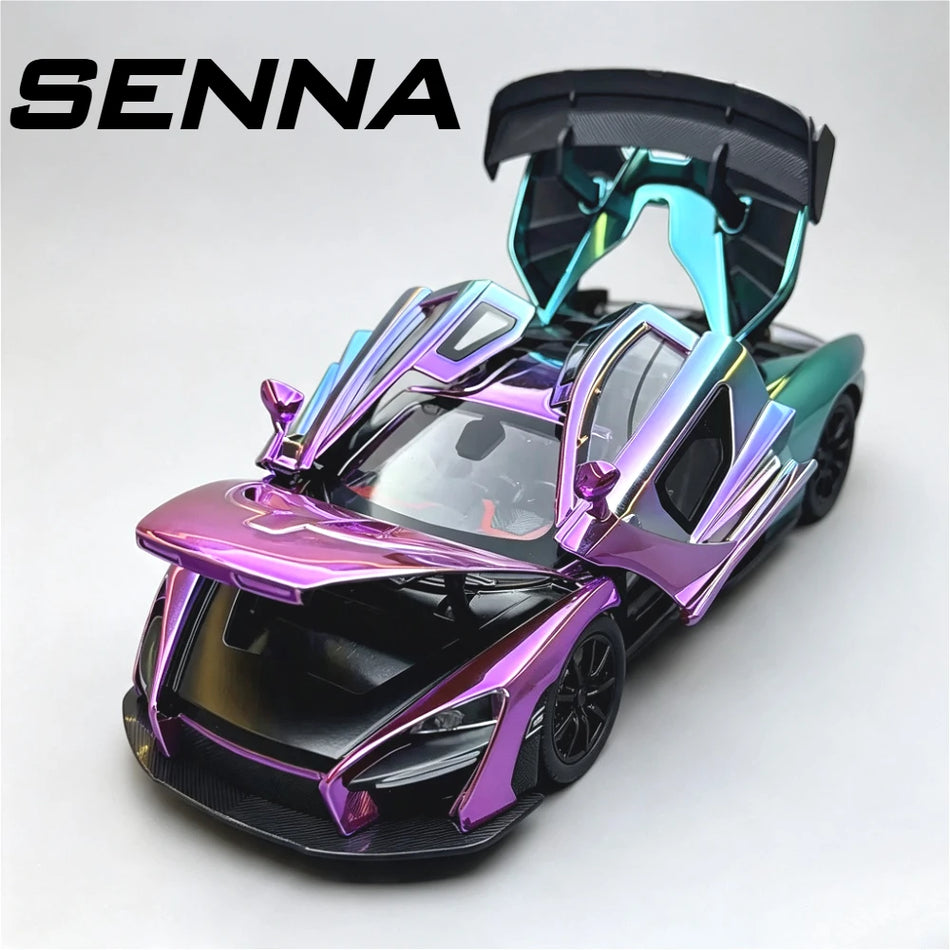 1:24 schaal diecast Senna 720S auto model speelgoed met terugtrekmechanisme en open deuren