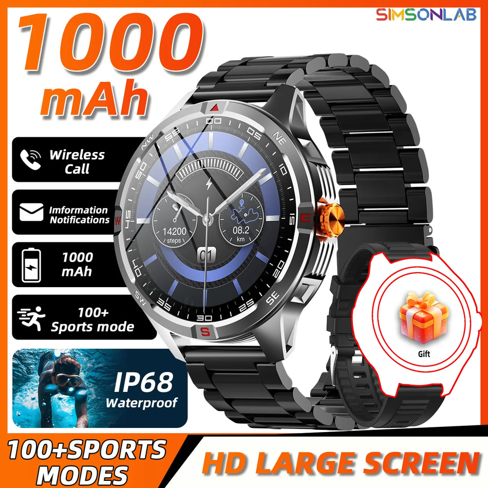 Military Smartwatch with Bluetooth Call, 1.46in IPS Display, 1000mAh Battery