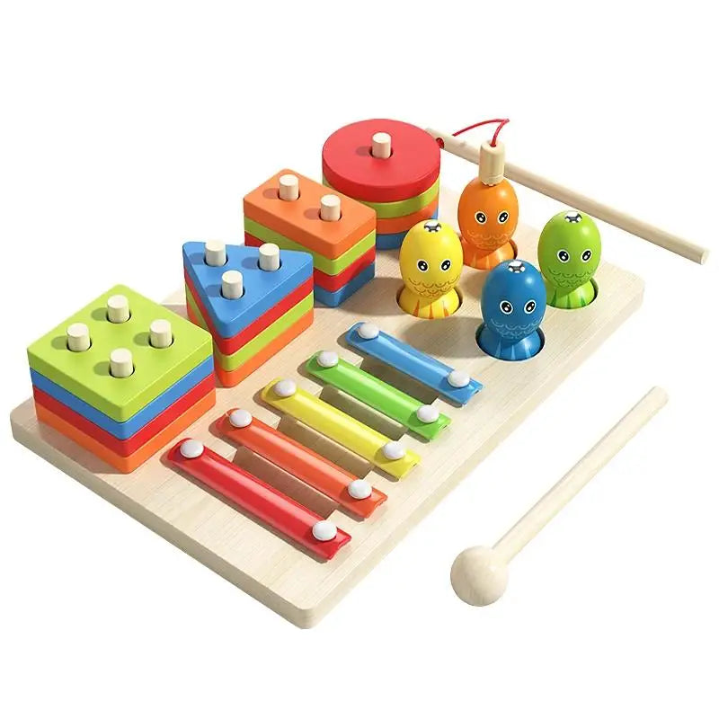 Wooden Building Blocks &ndash; Montessori Rainbow Blocks NB225C1