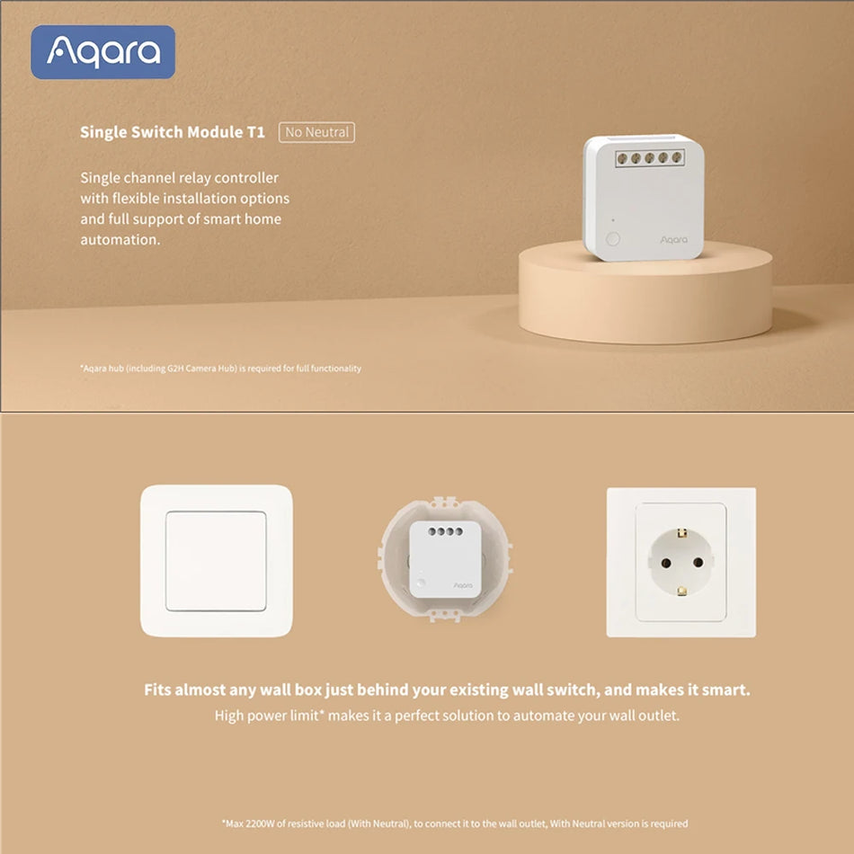 Aqara T1 inteligentný spínač ZigBee 2-kanálový relé pre časové ovládanie HomeKit