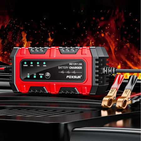 Smart Battery Charger 6V 12V 1.5A For Cars SUVs LeadAcid Gel