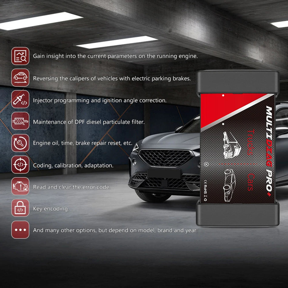 Scanner OBD2 Multidiag Pro per Auto e Camion, Interfaccia Diagnostica Relè NEC