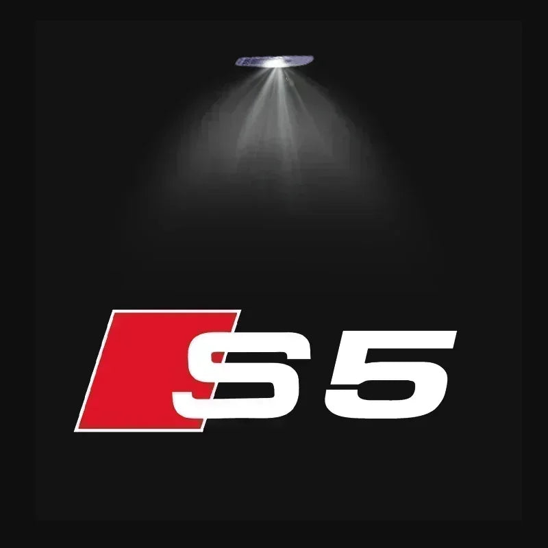 LED Car Door Logo Projector Lights for Audi A3 A4 A6 A5 Q5 SLINE QUATTRO RS Models - 2/4 Pack S5 / 2 Pieces