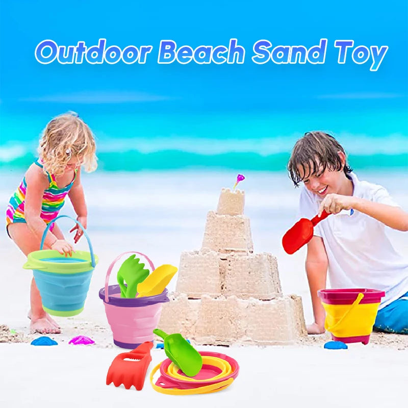 STF00469 Foldable Beach Bucket &ndash; Portable Sand Toy For Kids
