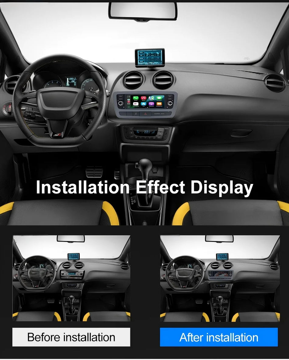 Radio per auto Android 15 da 6,95 pollici per SEAT Ibiza 6J IV con GPS