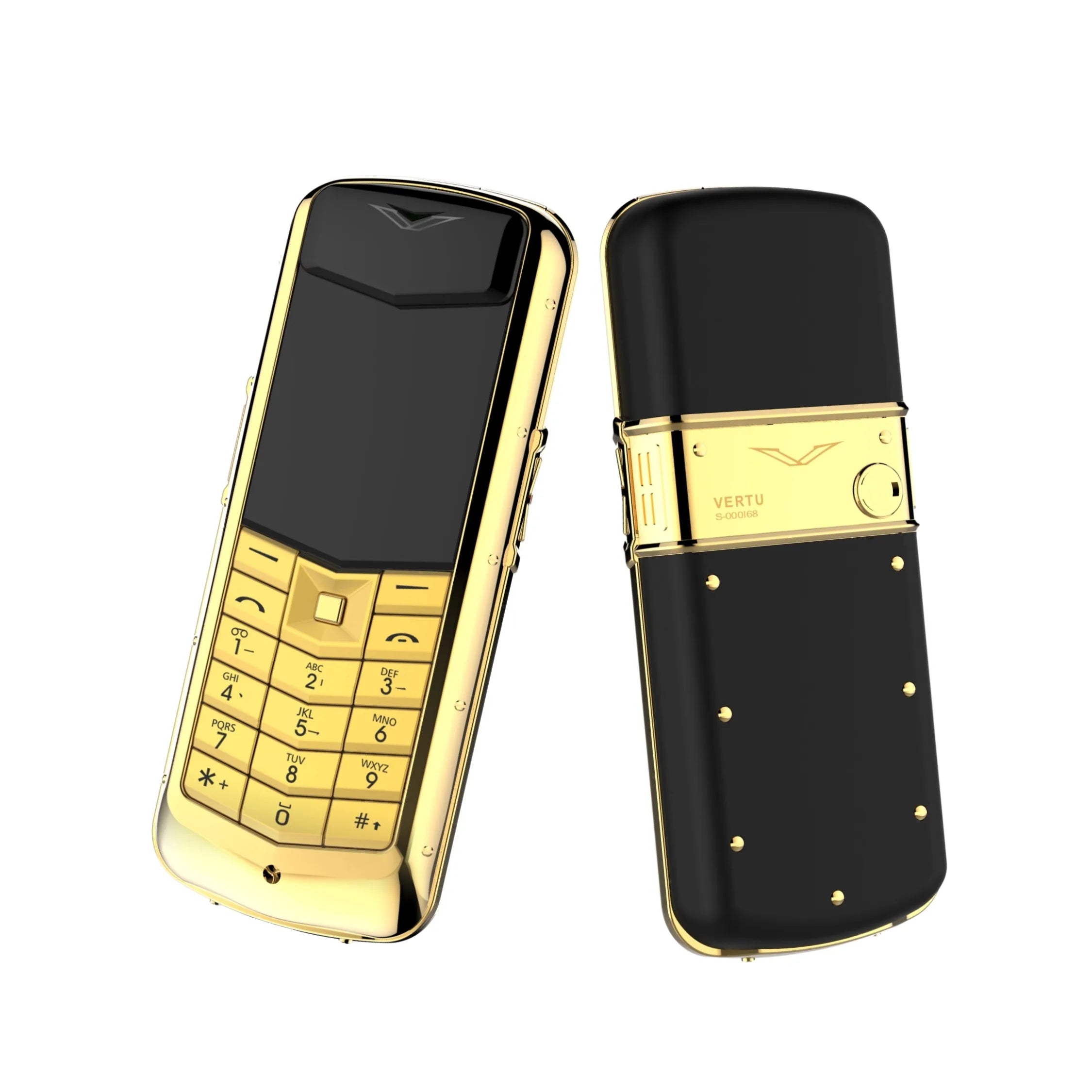 Unlocked Metal Palm Cellphone &ndash; Compact Dual SIM 2G GSM Gold / Standard