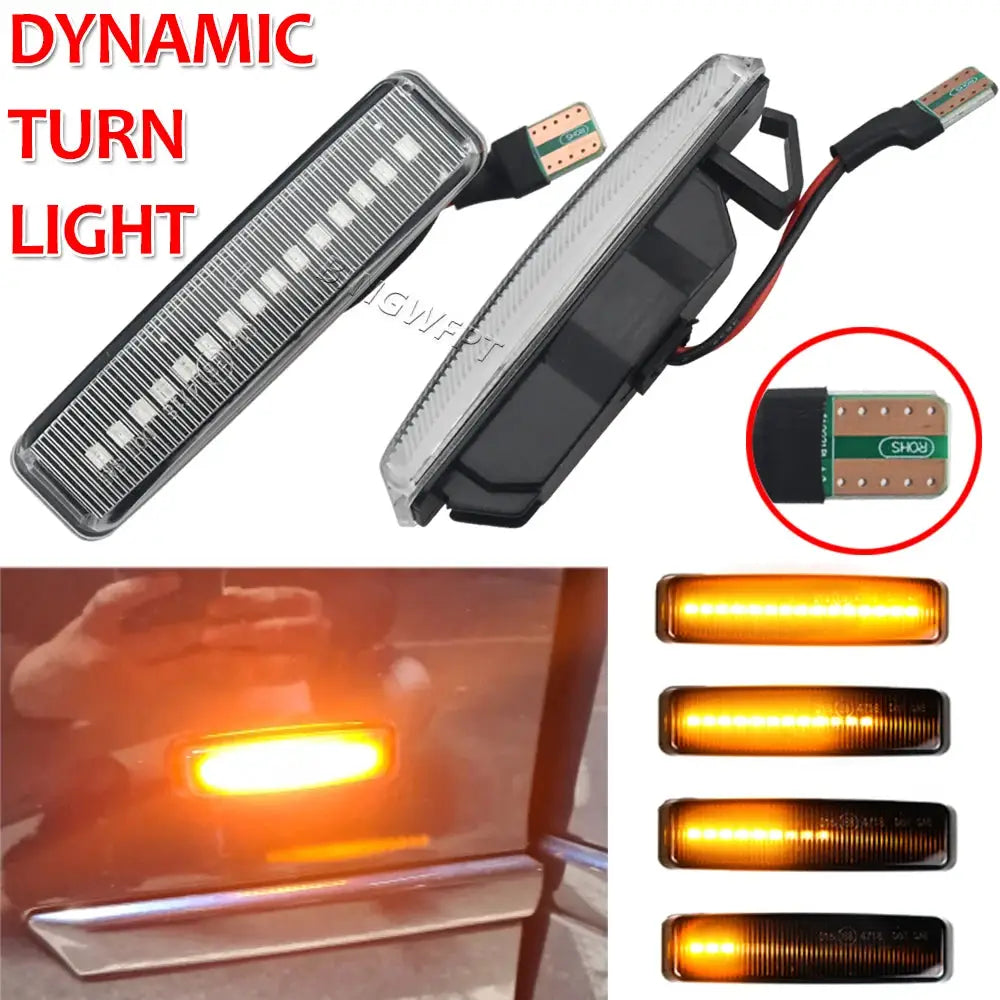 2PCS High Quality Dynamic Flowing LED Side Marker Turn Signal Light Sequential Lamp For BMW 5 Series E39 1995-2003 M5 by InterCyprus Trading Ltd