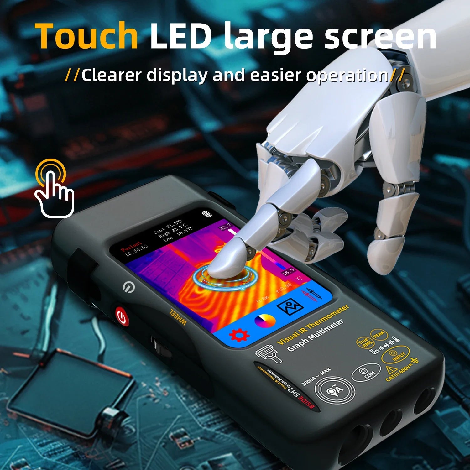 BSIDE SH7 Touch Thermal Imaging Multimeter &ndash; High Accuracy Voltage Testing with IR Camera