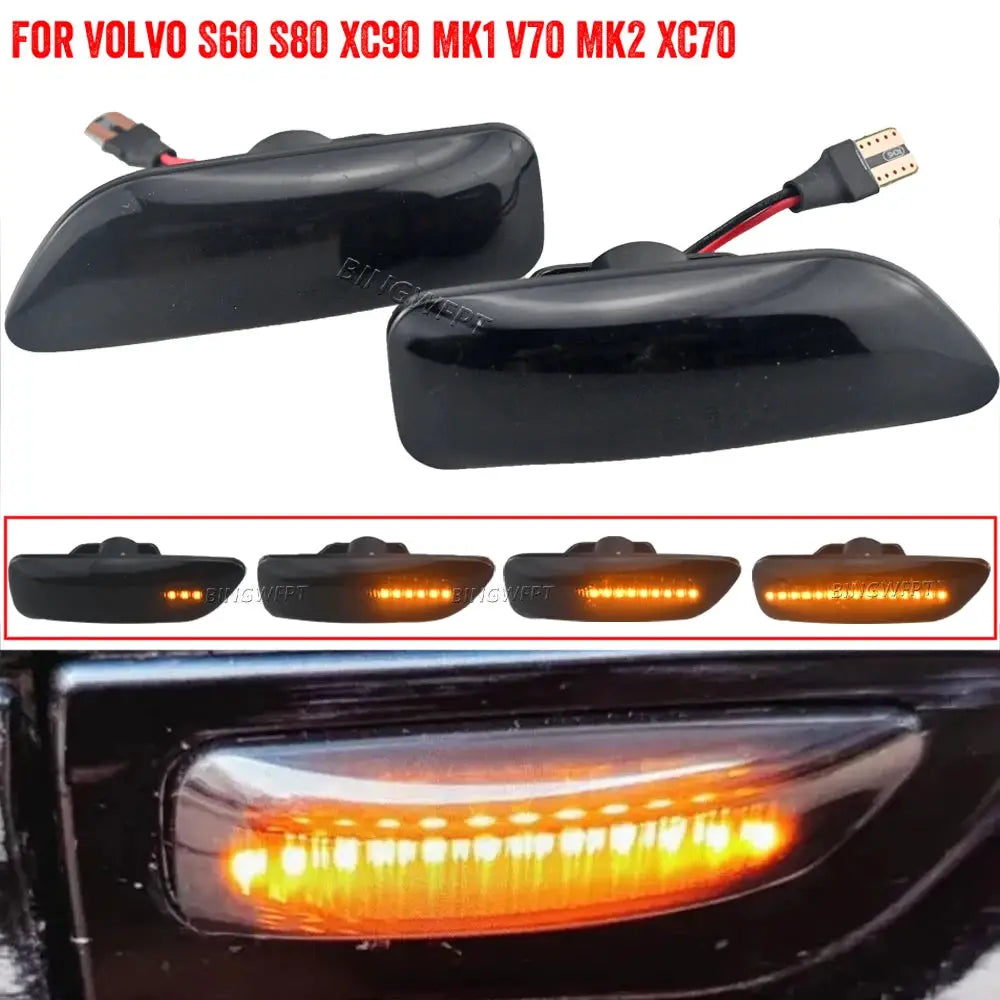 1 Set Amber LED Side Marker Blinker Turn Signal Light For Volvo XC90 S80 XC70 V70 S60 2001-2009 Dynamic Light Indicator Lamp by InterCyprus Trading Ltd
