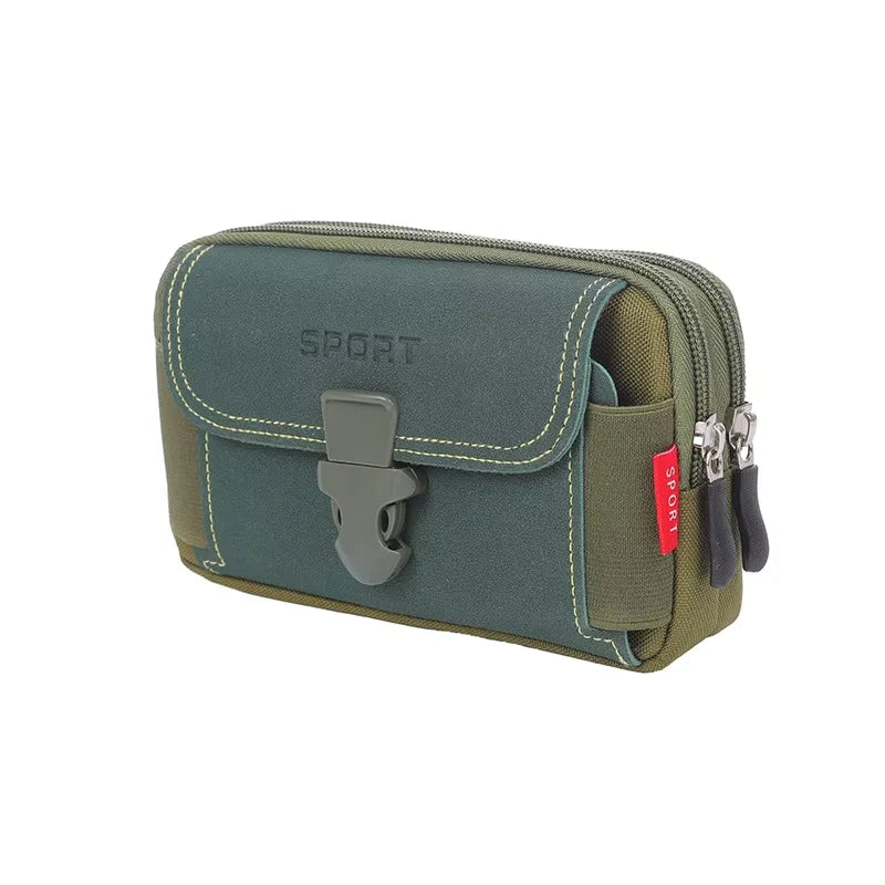 Tactical Man Belt Pouch for Mobile Phones and Essentials Green Style 2