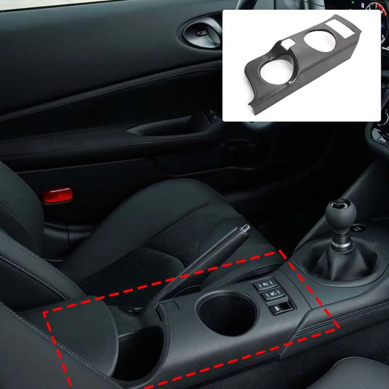 Painel de Suporte para Copos em Fibra de Carbono Real para Consola Nissan 400Z