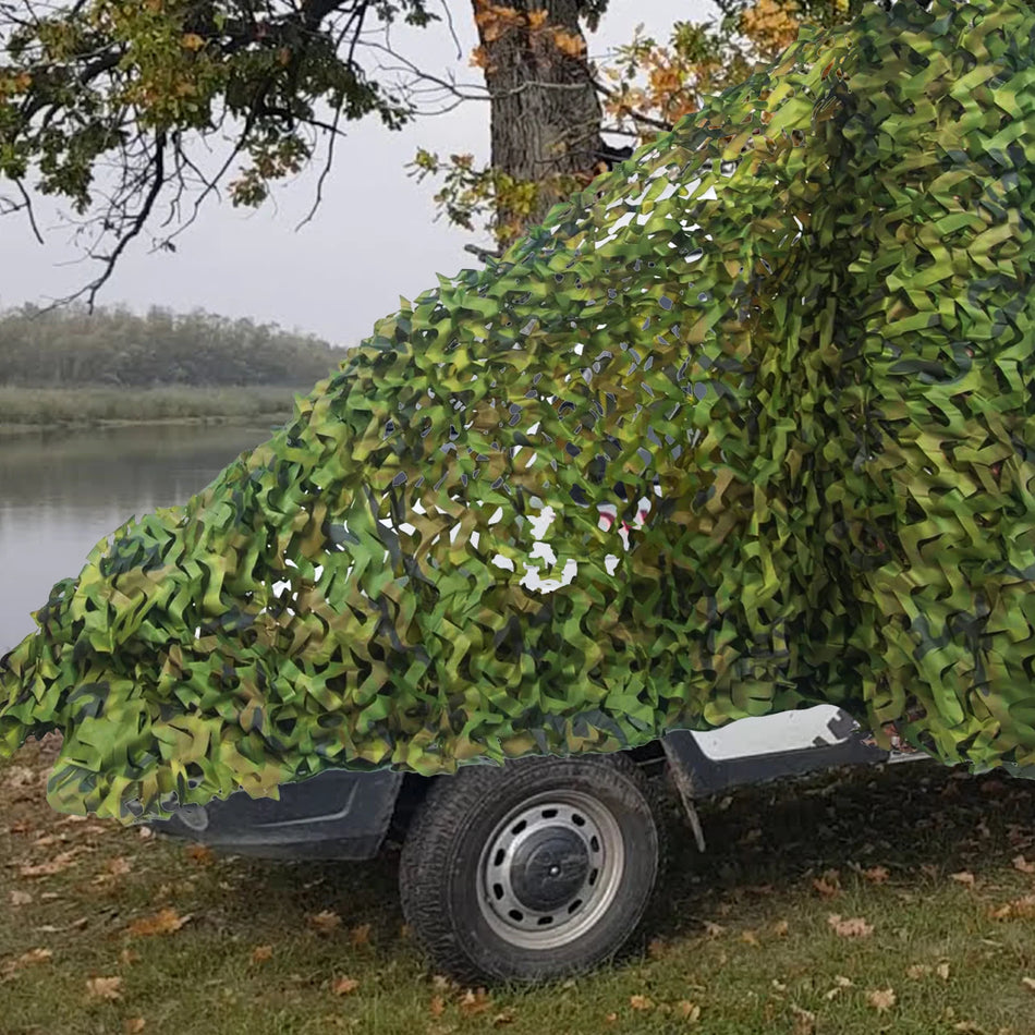 6x4m Grøn Kamuflage Net Udendørs Skjul Nylon Reb